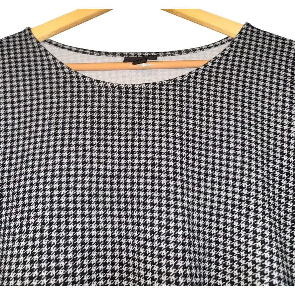 J Jill Wearever Houndstooth 1/2 Sleeve Top Women's‎ 4x Relaxed Work Career Soft